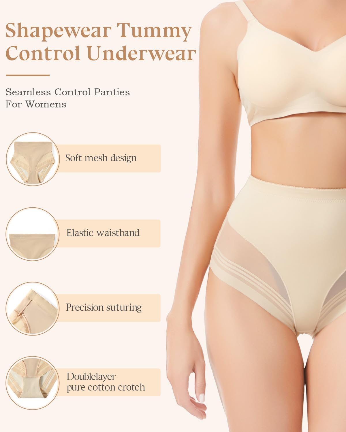 Shapewear Tummy Control Underwear for Women Mid Waisted Shaper Panties Body Shaping Briefs Girdle Panty - Image 4
