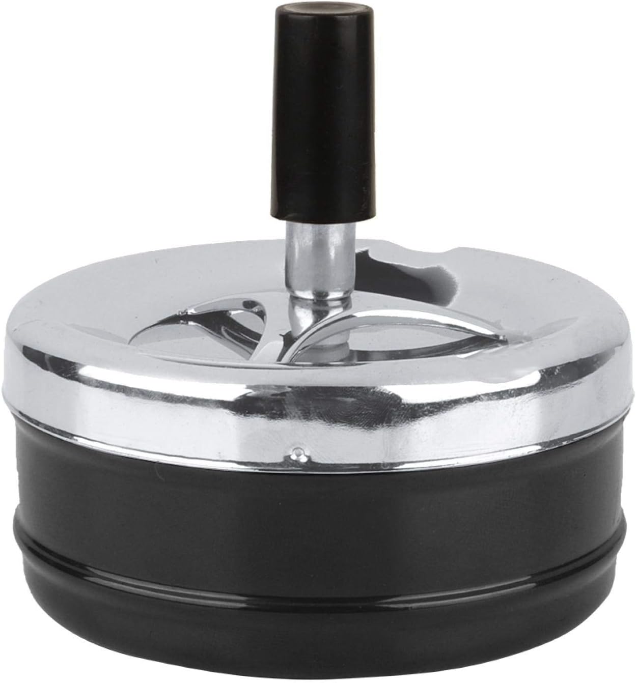 JunluckAshtray, Wiring Round Ashtray, Windproof Cover Ashtray Portable for Outdoor Indoor(black, small)