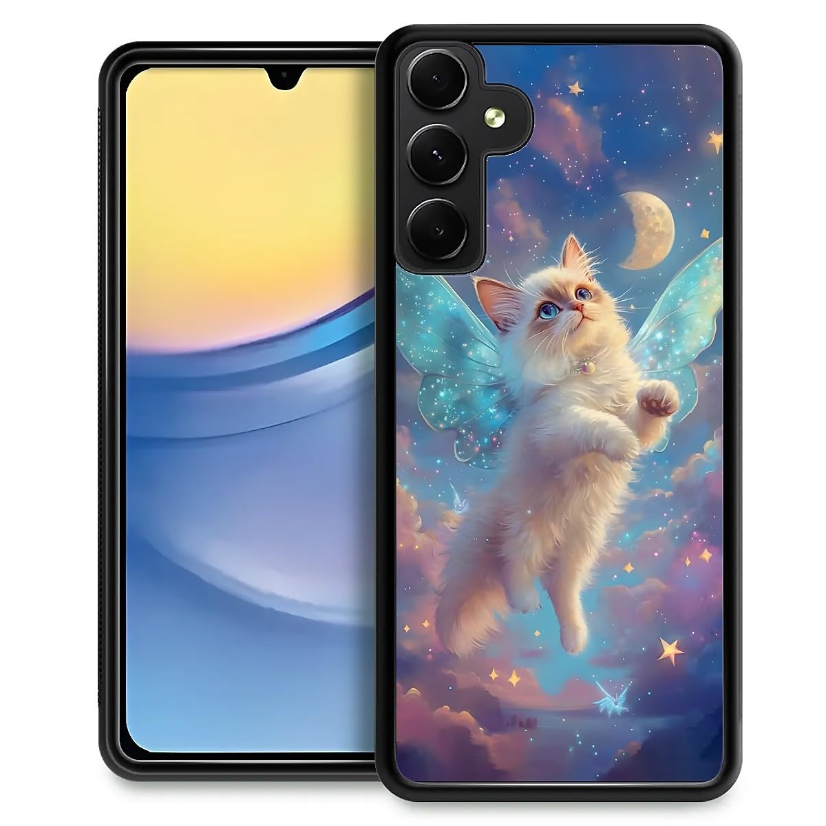 AshaPro Compatible with Samsung Galaxy A15 Case Lightweight Elastic Anti Slip Soft TPU Frame PC Back Cover Case Compatible with Samsung Galaxy A15