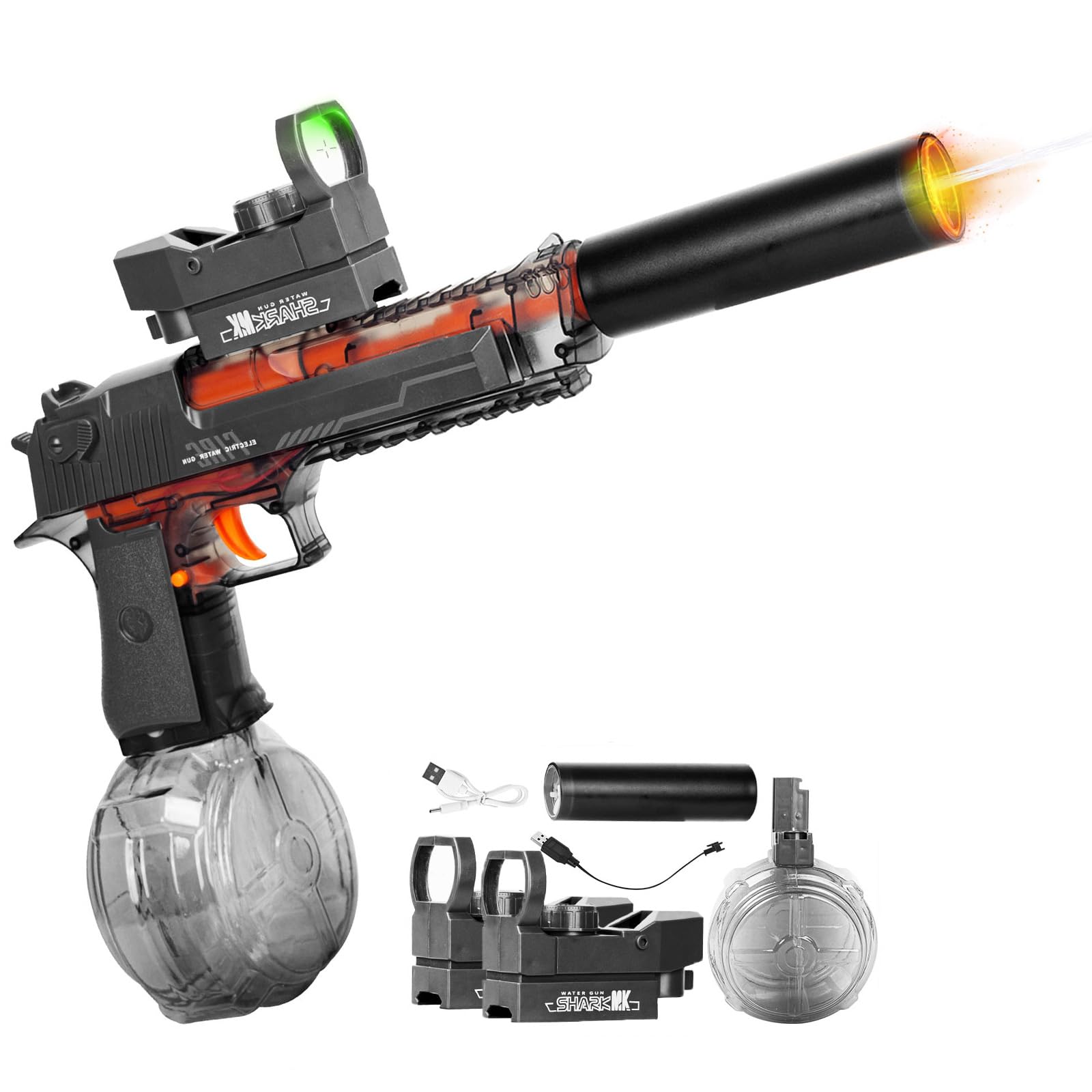 Electric Water Gun Automatic Water Pistol for Kids Boys Adults Powerful Water Gun 33ft Long Range 2 Battery, Electric Water Blaster Outdoor Beach Pool Watergun Squirter Water Toys for Kids