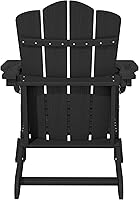 Vista 186 de KINGYES - Silla Adirondack plegable, sillas de patio de polietileno de alta densidad para todo tipo de clima, silla de césped con textura de madera