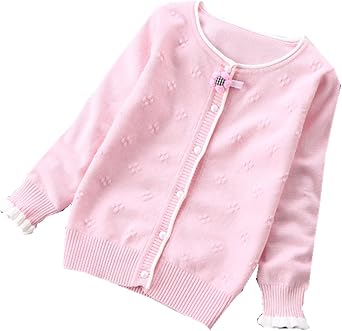 Little Girl Knit Cardigan Sweater - Toddler Button Down School Uniforms Cardigan Sweaters