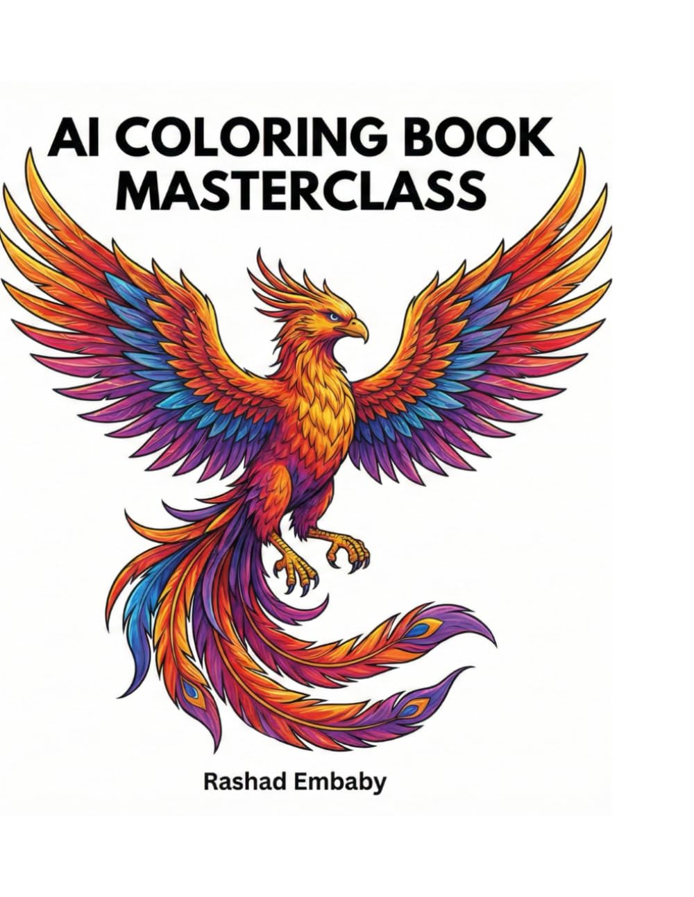 AI COLORING BOOK MASTERCLASS: 25 Unique Phoenix Illustrations for Stress Relief & Creativity - Adult Coloring Book