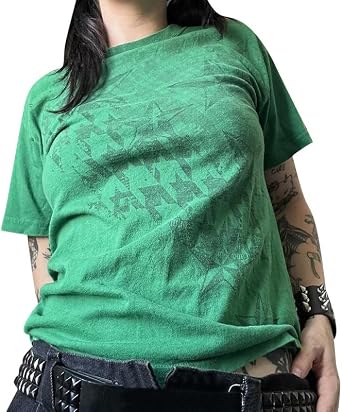 Women Y2k Gothic Fitted T-Shirt Skull Print Short Sleeve Tee Vintage Fairy Grunge Shirt Hurajuku Halloween Top