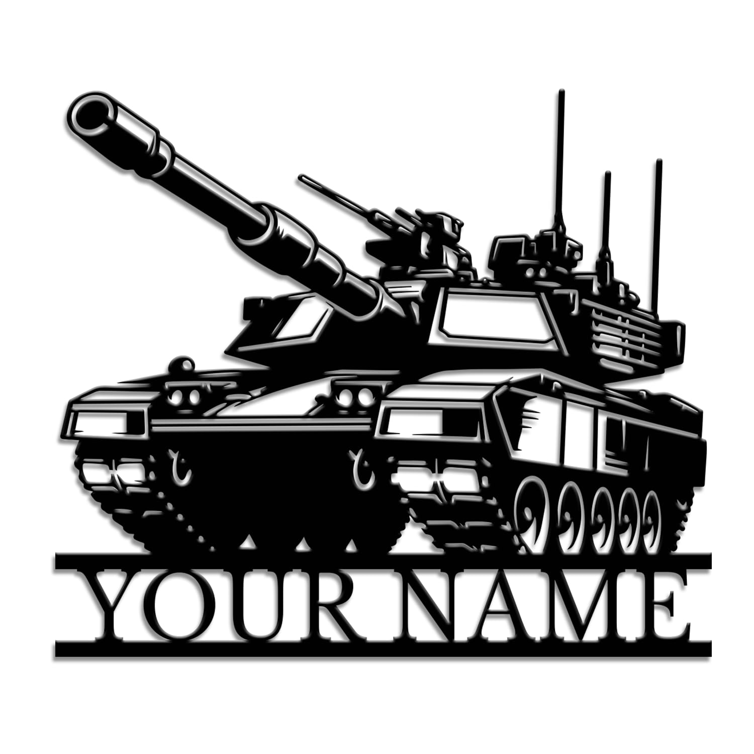 Personalized Tank Metal Sign, Custom Military Memorial Wall Art, Soldier Tribute Gift, Army Veteran Home Decor, Patriotic Metal Plaque for Veterans & Families (Style-3)