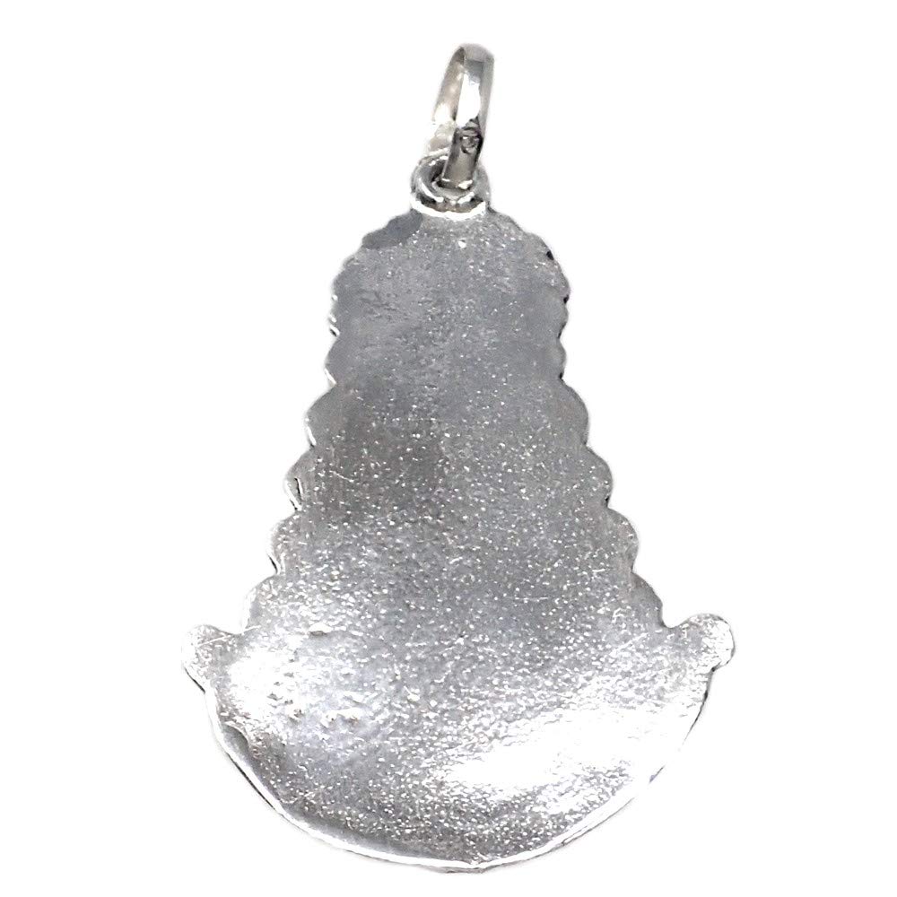 Colgante plata Ley 925m imagen Virgen del Rocío 38mm. silueta detalles tallados maciza