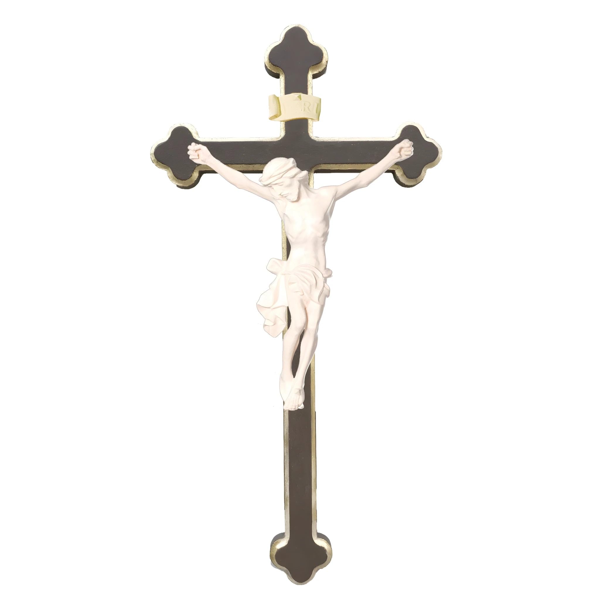 Dolfi Ciało Chrystusa na krzyżu 40 cm | Ręcznie malowane w Val Gardena | Religijny