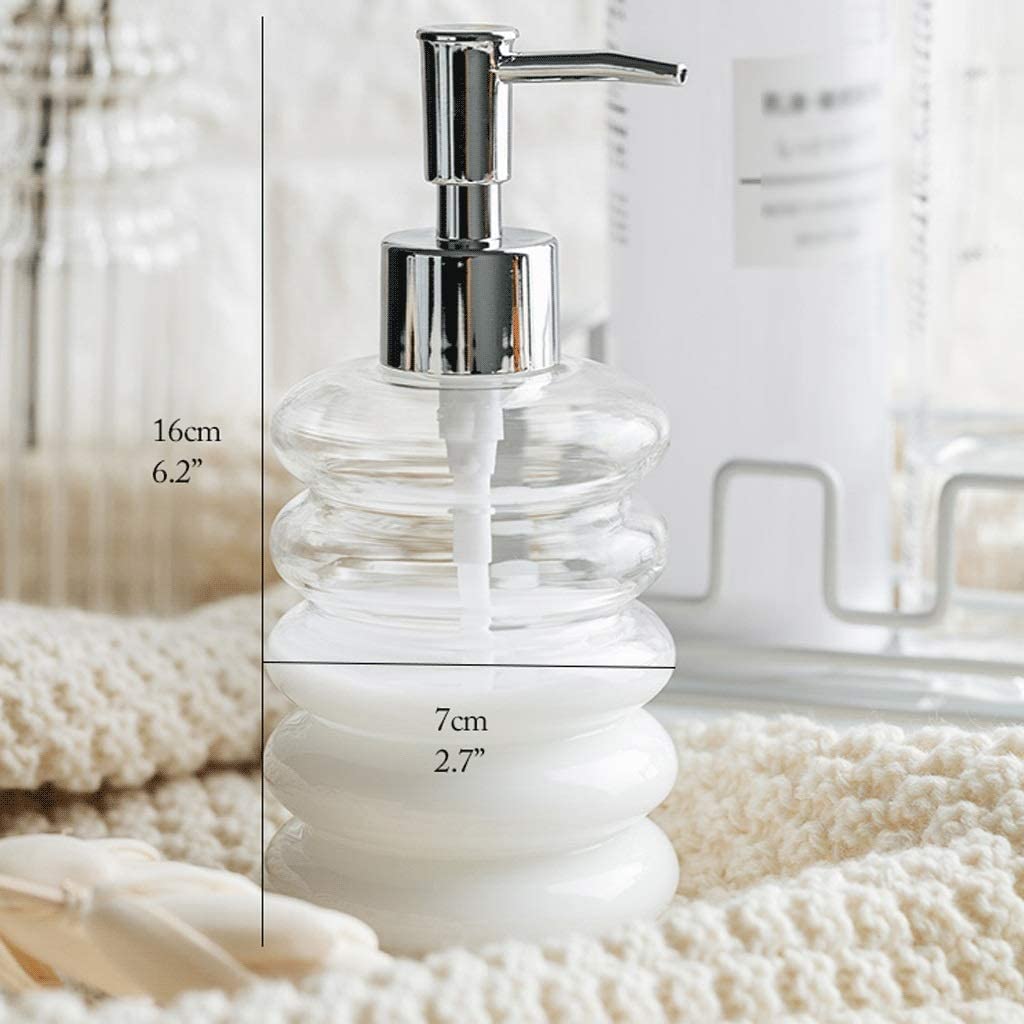 Nachfüllbare Seifenspender Glas-Seifenspender mit Abnehmbarer Pumpe, nachfüllbarer Handseifen-Lotionspender, klare Lotionsflasche für Küche, Badezimmer, 10 oz Für Küchenbad