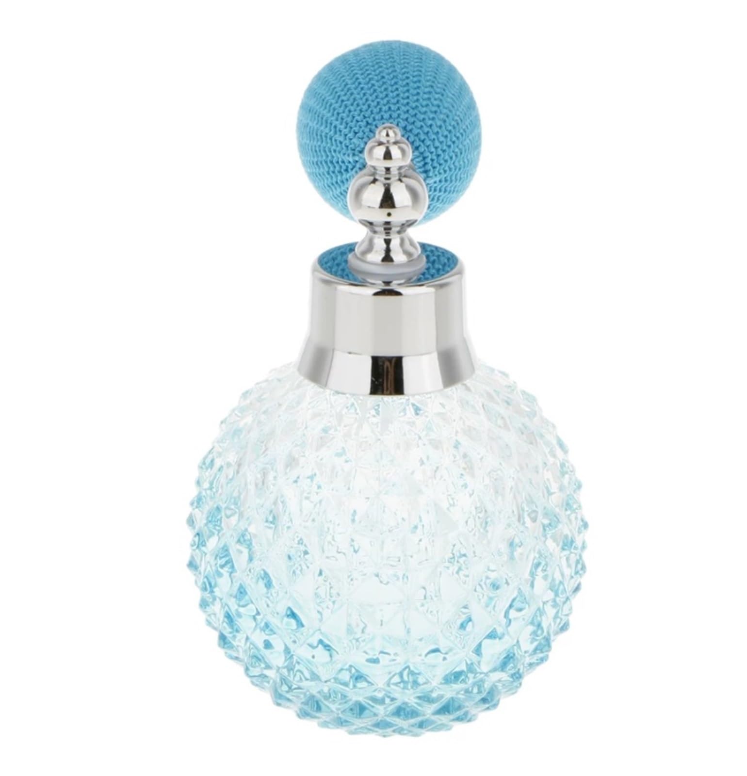 1 Uds. Botella de Perfume Retro 100ml, botella pulverizadora vidrio transparente, dispensador portátil Para Uso Diario(Blue)