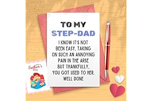 Funny Step Dad Papa Birthday Card - Happy Father's Day Novelty Greeting...