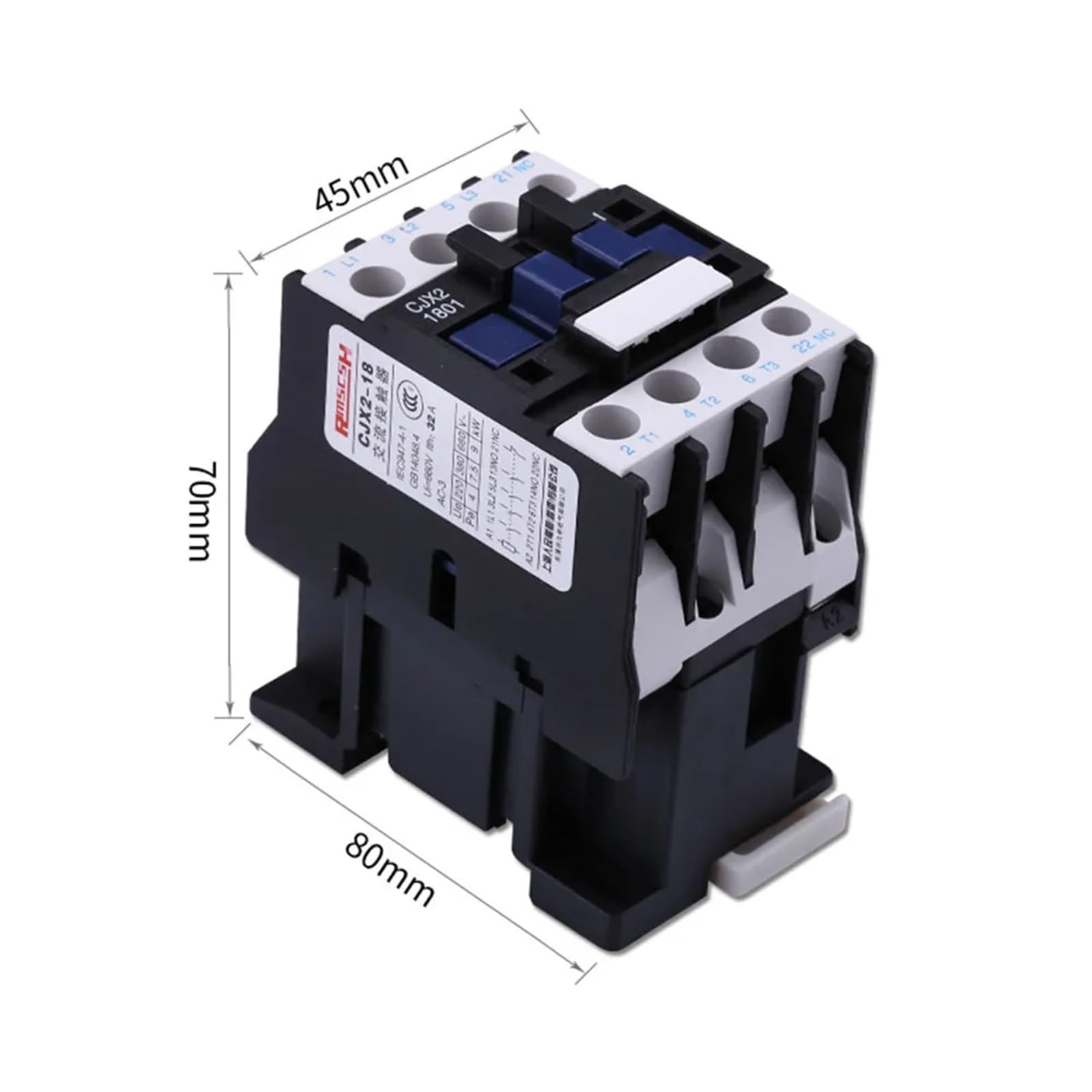 Stycznik AC LC1D CJX2-1801 18A NC trójfazowy montaż na szynie DIN stycznik mocy elektrycznej 24 V 36 V 110 V 220 V 380 V (AC 110 V)