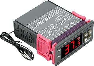 Temperaturfühler RUIZHI Temperaturregler mit Temperaturfühler Sensor Sonde, AC 110–220 V Digitaler Thermostat Heizung Kühlregler Für Kühlschränke, Warmwasserbereiter, Inkubatoren