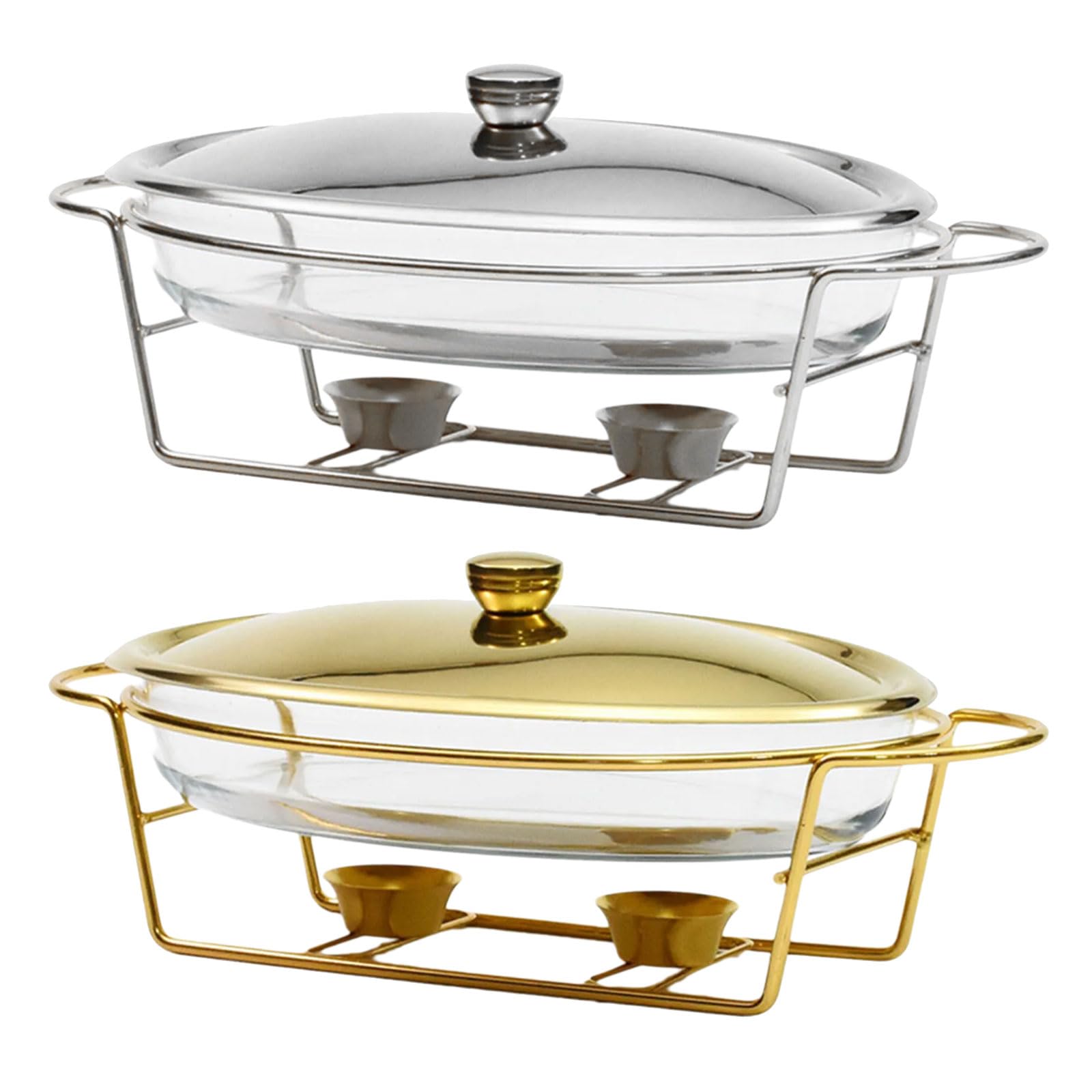 Serveurs de Buffet avec ustensiles de Service d ' Une capacité de 3, 0 L Réchauffeur de Nourriture adapté à la Cuisson et Service en Toute Occasion Réchauffeur de Nourriture en Verre