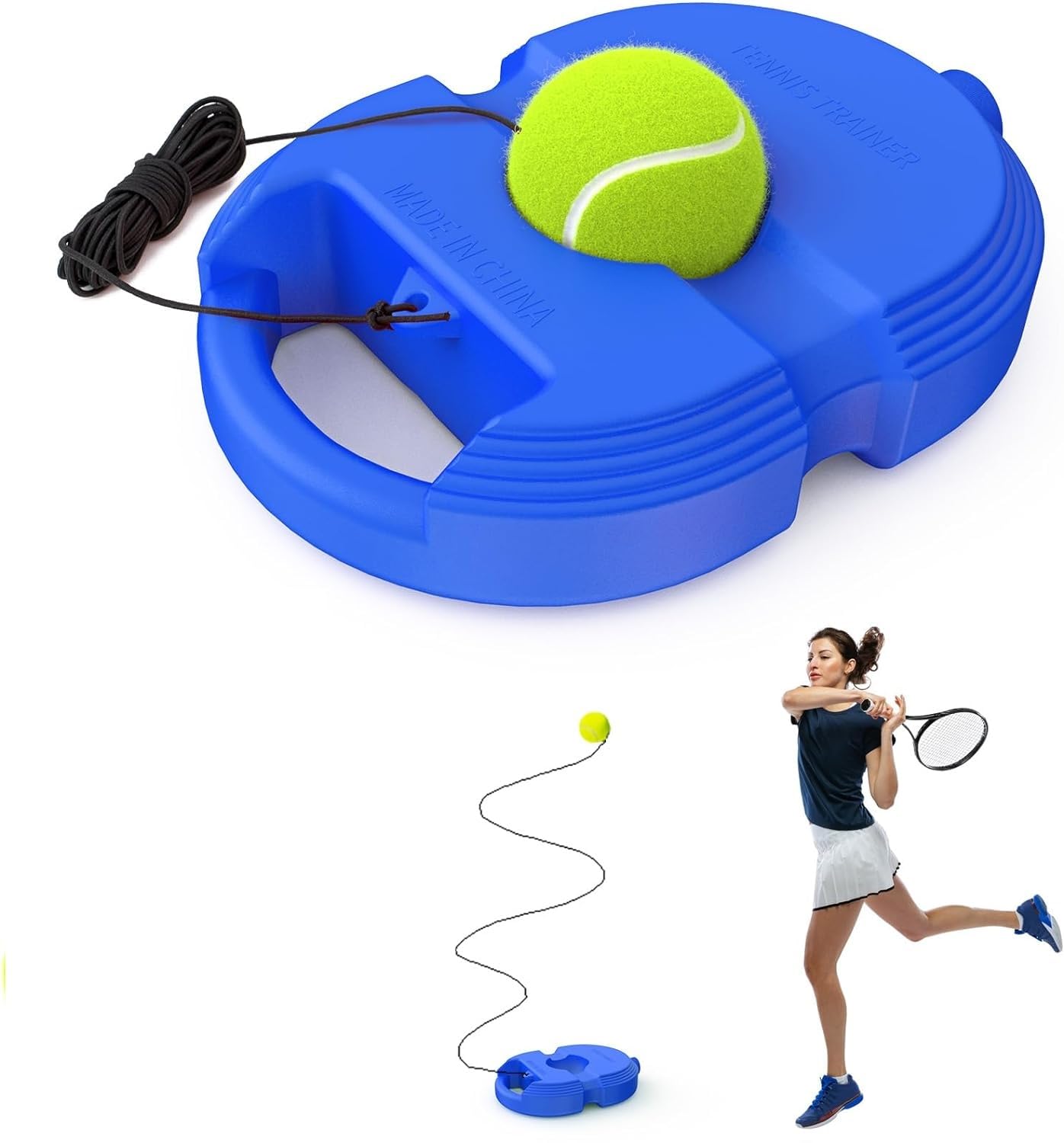 Tennis Trainer Rebound Ball with String Solo Tennis Trainer Set Self Tennis Practice Ball with String Cricket Trainer Rebound Ball with Rope Fill Sand or Water (Tennis Trainer Set) (B0D5VN4G74) Amazon Price History, Amazon Price Tracker