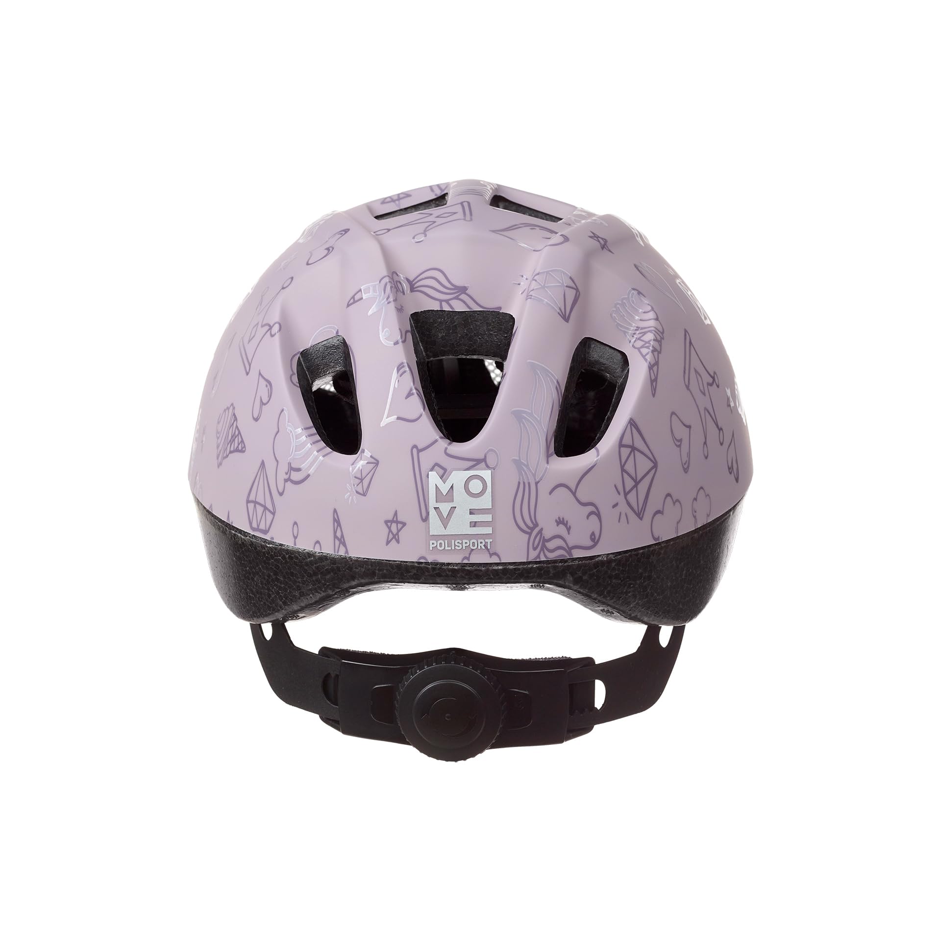 POLISPORT 8740300051 - Kask rowerowy XS Kids Fantasy dla dzieci z regulacją (46-53cm) z certyfikatem CE do jazdy na rowerze na deskorolce w kolorze Białym