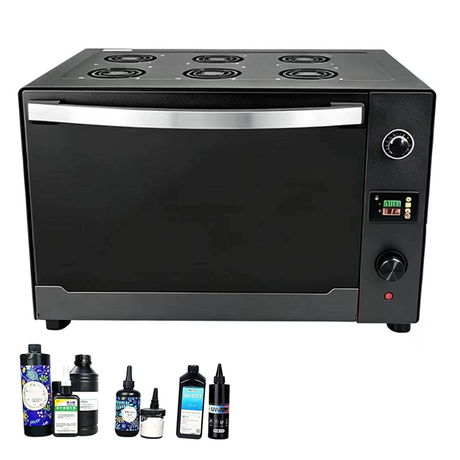 Caja de Curado para Resina UV, Secador AutomáTico con Temporizador y Pantalla Digital, Incluye Bandeja, Luz UV para Manualidades, JoyeríA y Proyectos de DecoracióN DIY 500W364+400CM