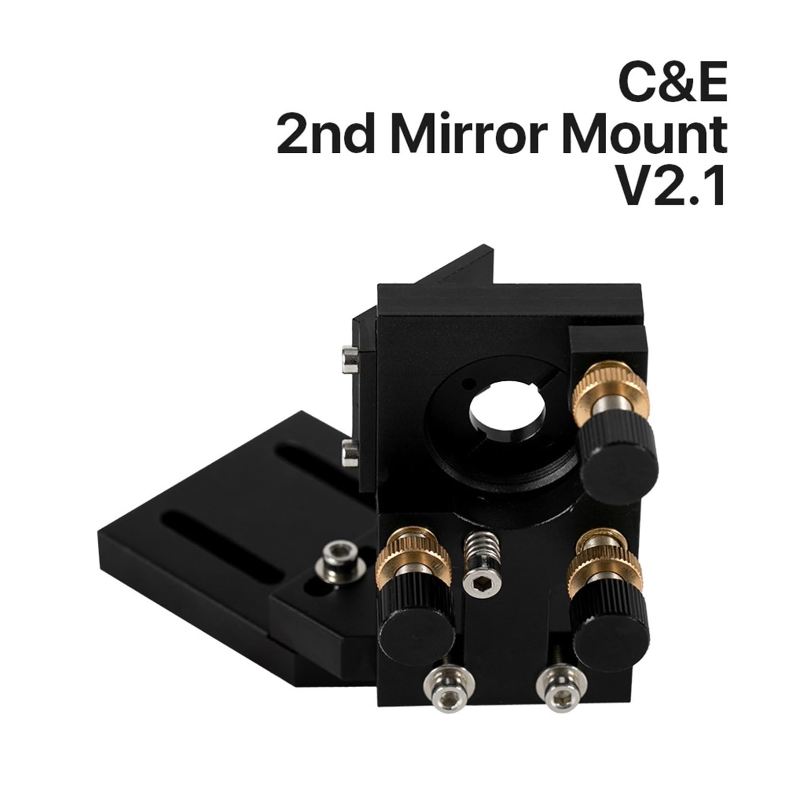 CO2 Black Second Laser Mount Mirror 25mm Mirror Mount Integrative Mount for Lase Engraving Machine