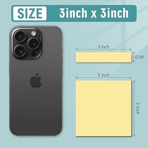 Miniatura 2 de WeLiu Notas adhesivas de 3 x 3 pulgadas, 48 blocs en 6 colores pastel, bonitas notas adhesivas, blocs de notas adhesivas para oficina, hogar,