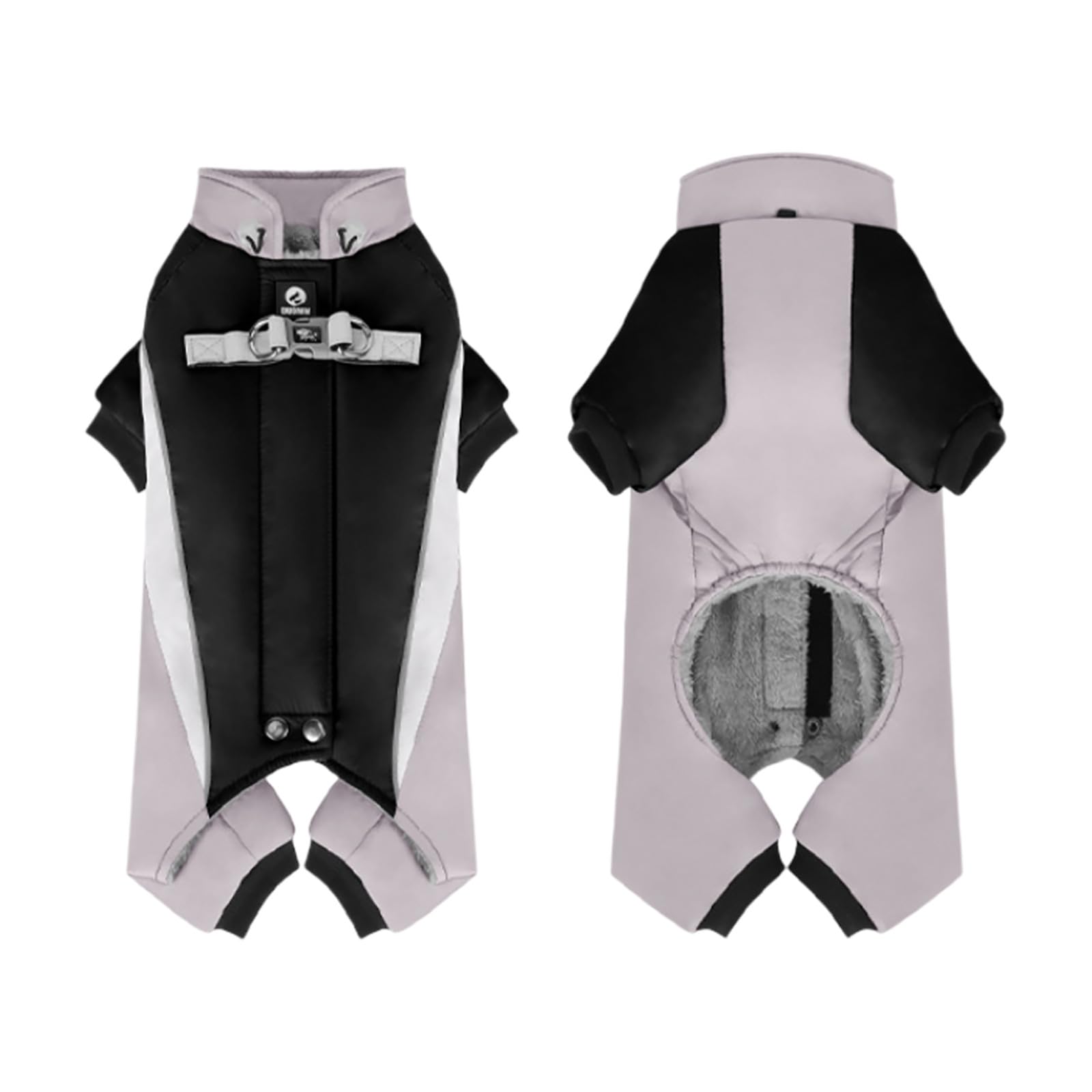 Abrigo de invierno para perros ajustable 4 patas con anillo en D reflectante clima frío C 38cm