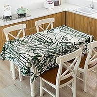 Treer Nappe Feuille Verte, Tropical Lin Rectangulaire Imperméable Moderne Decoration Lavable Cuisine Exterieur Anti Tache Antifouling Anti-Moisissure Anti-Poussière (140×160cm,Creux