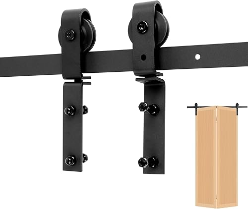 Kit de accesorios para puerta de granero plegable para armario, 24 pulgadas para 2 puertas, kit de herrajes para puerta corrediza de granero