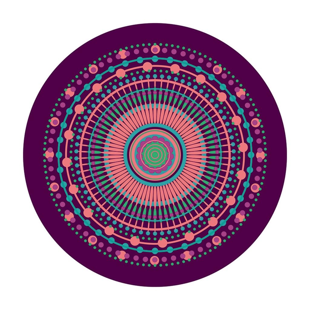 RajoNN Tappetino da Yoga Stampato Premium Tappetino da Meditazione Antiscivolo Mandala Tappetino da Meditazione Spesso 5 mm 55 * 55 Pollici per Pilates, Sport all'Aria Aperta