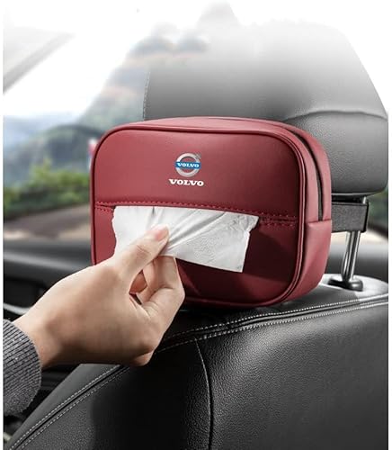 Miniatura 2 de Soporte para pañuelos de automóvil para Volvo XC40 XC60 XC90 V40 V60 V90 S40 S60 S90 soporte para caja de pañuelos de asiento de automóvil,