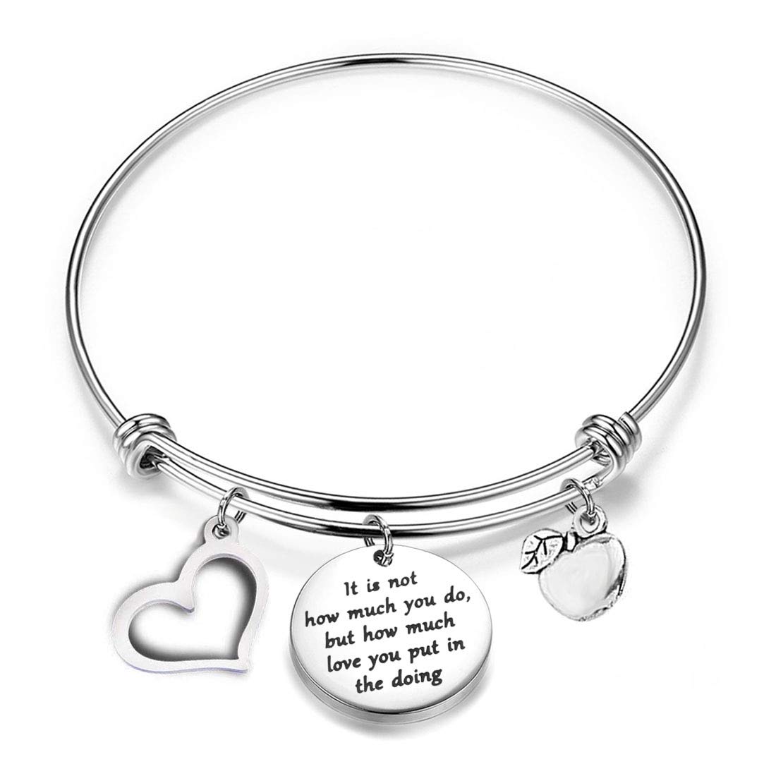 Zuo BaoTeacher Appreciation Gift Mother Teresa Quote It is Not How Much You Do But How Much Love You Put in The Doing Bracelet Bangle Thank You Teacher Gifts