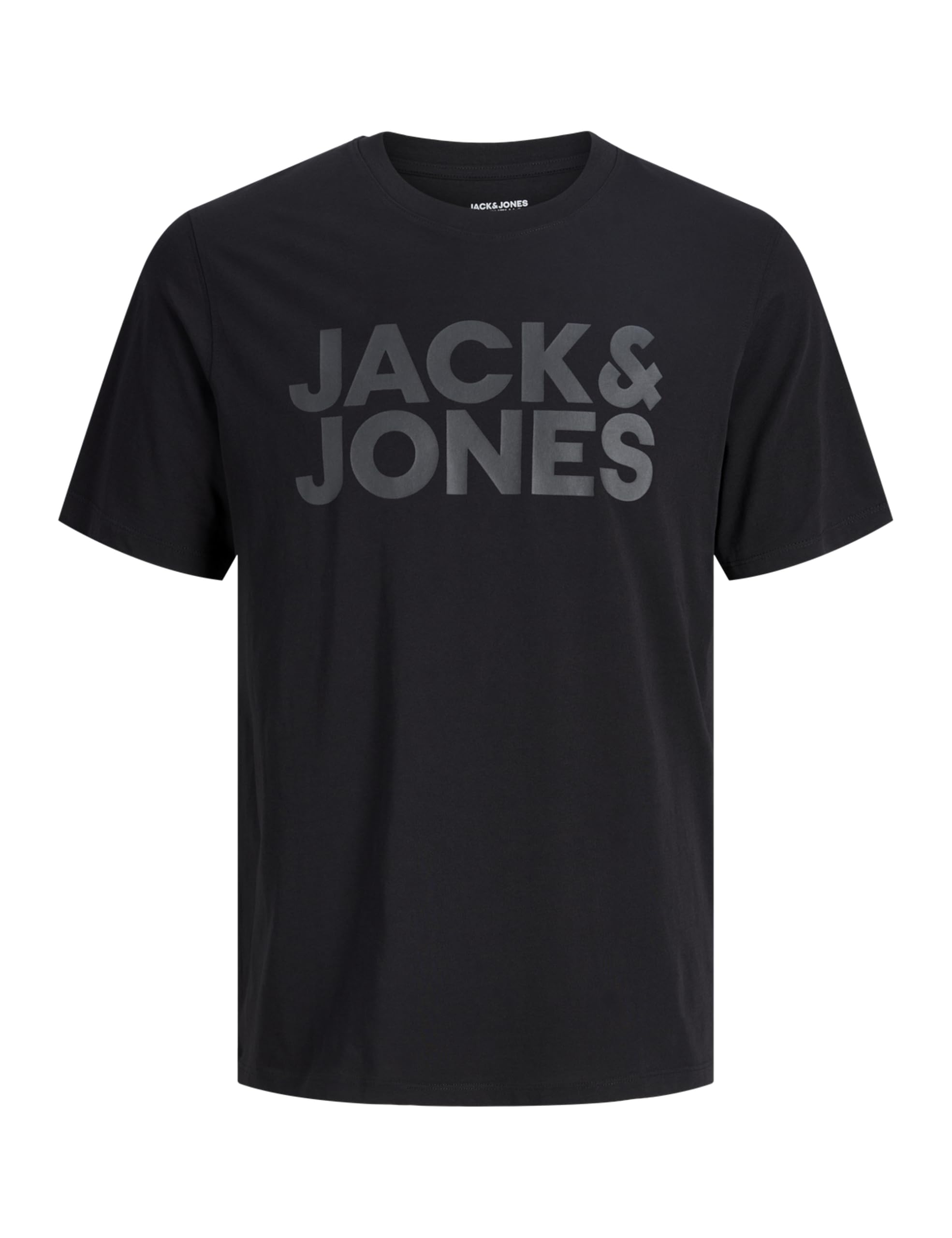 JACK & JONES Mens Jjecorp Logo Tee O-Neck Noos T-Shirt, Black/Fit:Slim/Large Print/Black, M UK