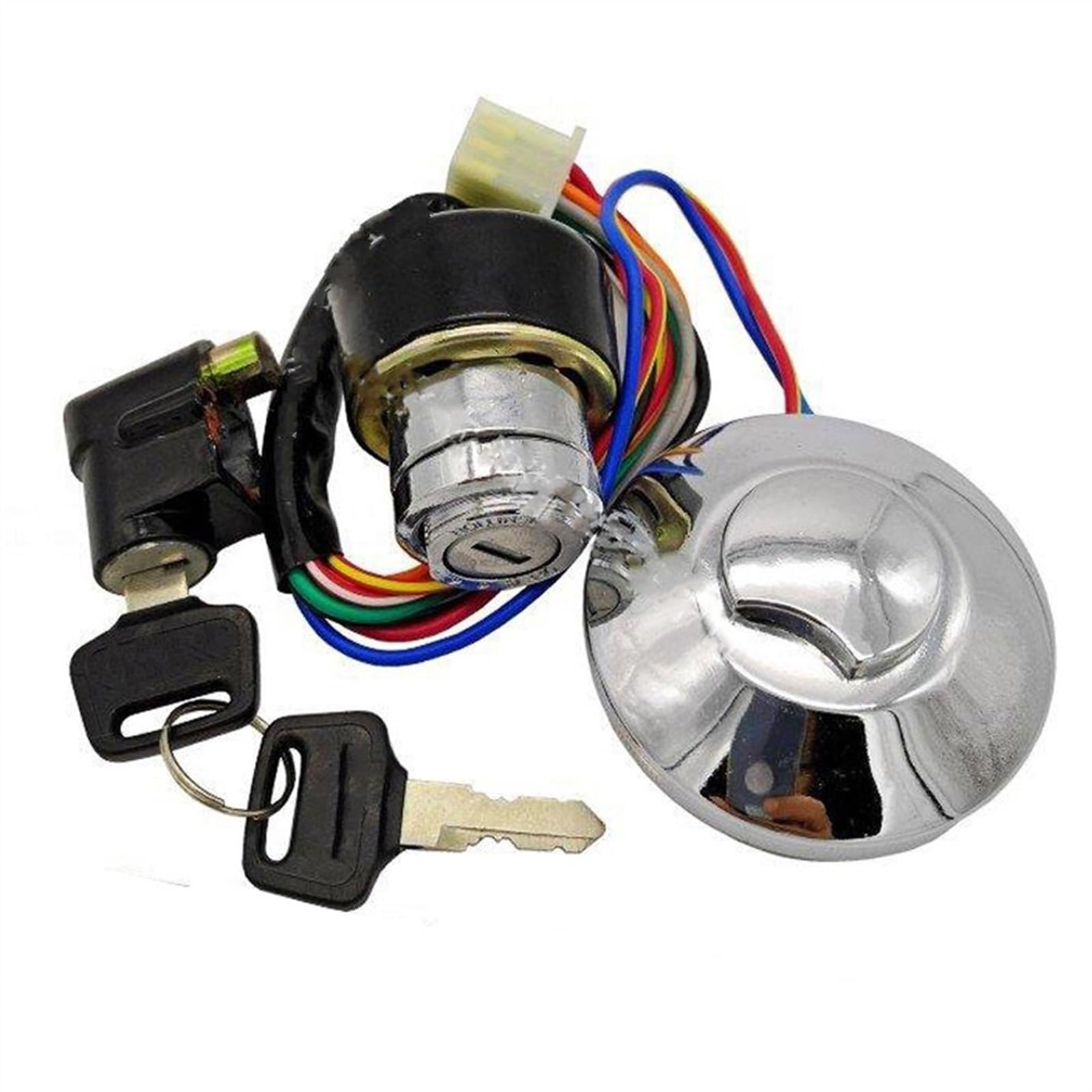 Interruttore di accensione per Moto Suzuki AX100 100cc, Interruttore di accensione Elettrico, Lucchetto di accensione, Tappo Serbatoio, Kit di bloccaggio della Testata.
