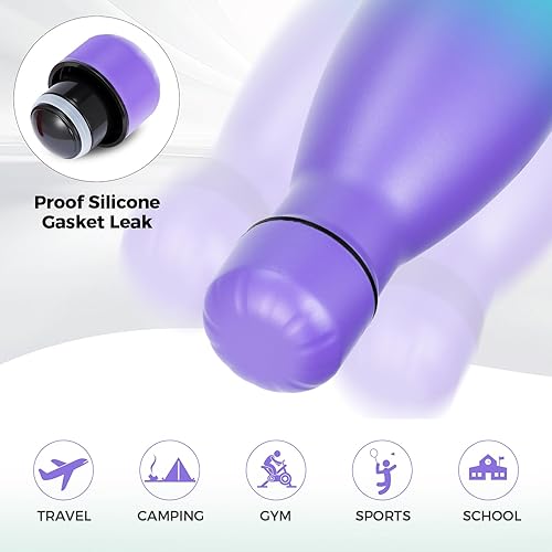 Miniatura 5 de Volhoply Botellas de agua aisladas de 25 onzas, paquete de 124, termo de acero inoxidable de doble pared que mantiene el frío y el calor, botella a