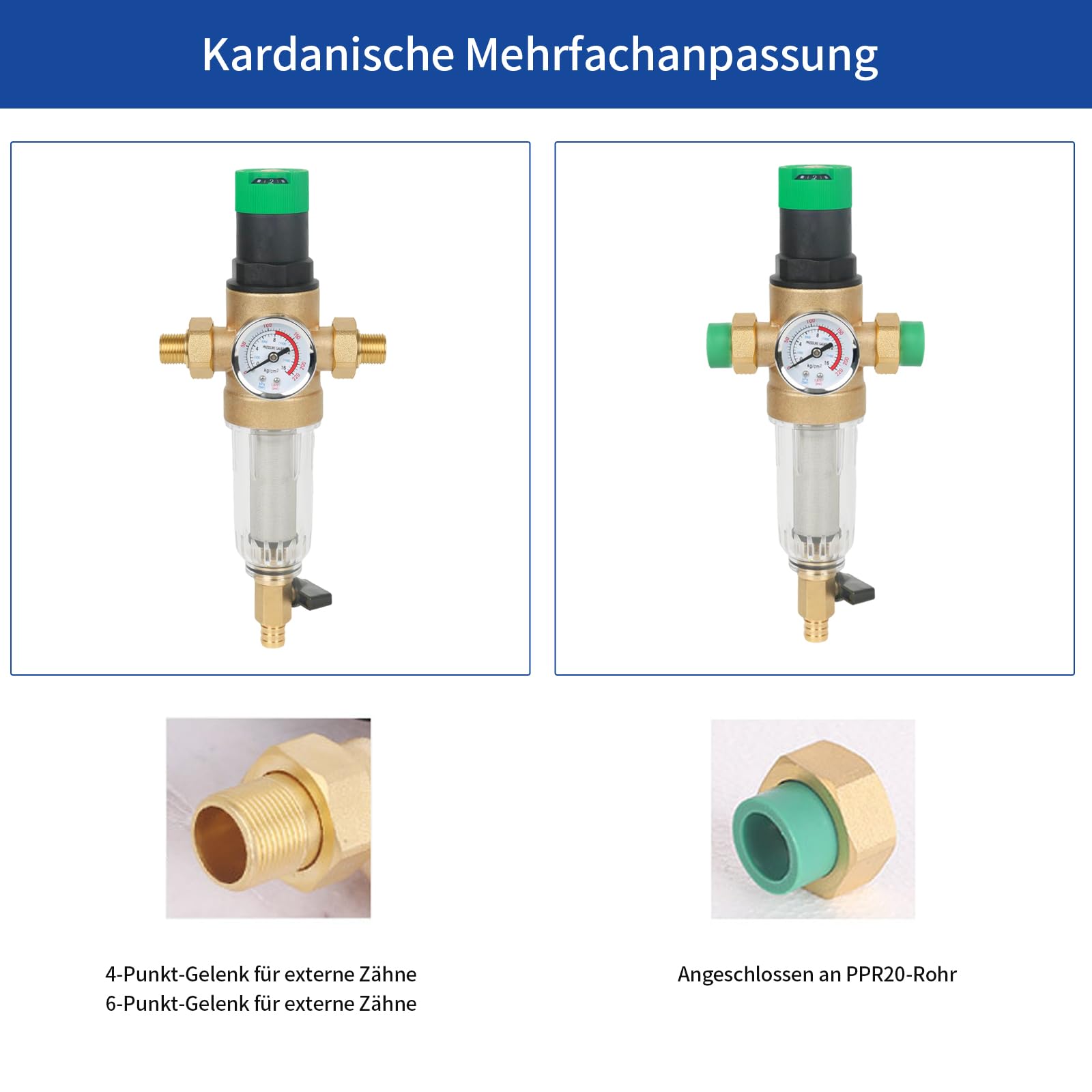 Reductor de presión de agua,filtro de retrolavado FK06,reductor de presión de 1 pulgada,manómetro + medidor,reductor de presión de agua con filtro autolimpiante,regulador de presión de agua