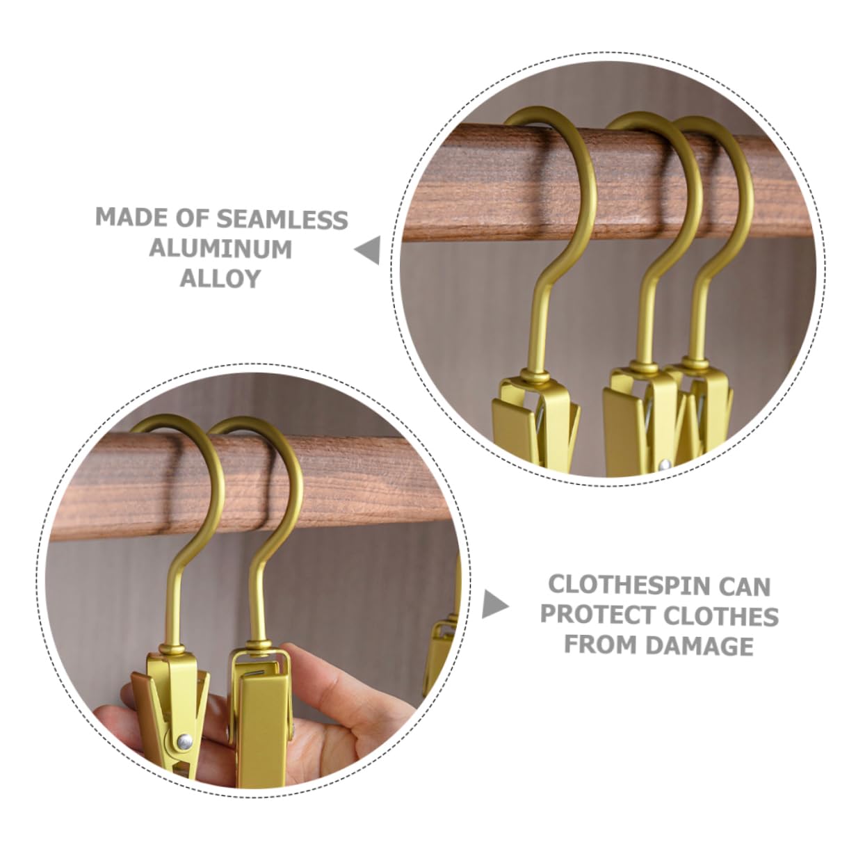 Cabilock 5pcs Multifunctional Clothes Hanger Clips Laundry Hooks for Pants Skirts Towels Space Saving Storage for Home Travel