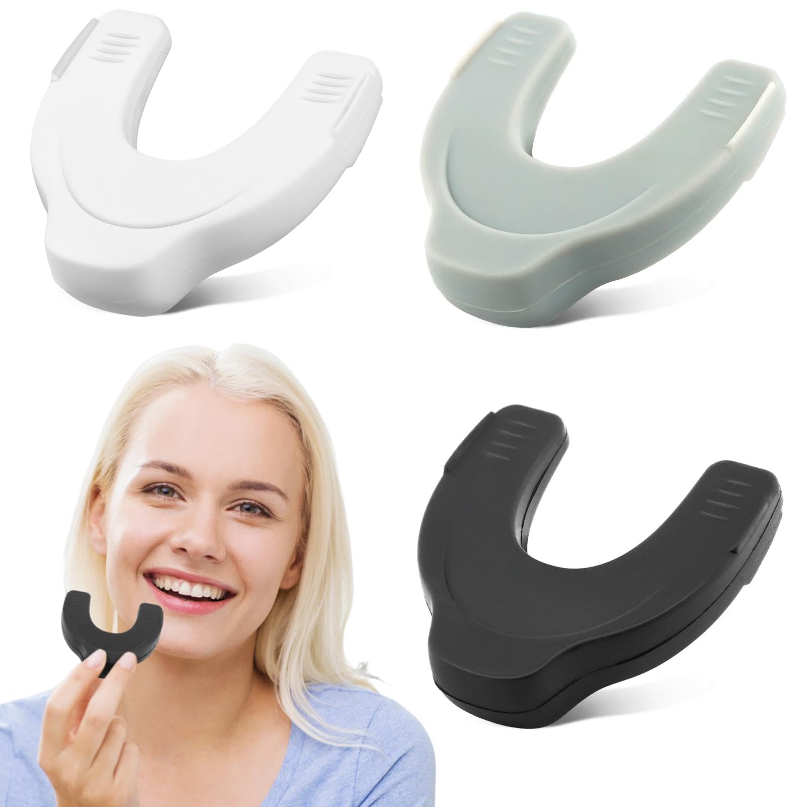 LOQJSS 3pcs Jaw Exerciser for Men & Women Jawline Shaper Resistance Levels Silicone Facial Exerciser Jaw Trainer Powerful Jaw Trainer for Beginne,Intermediate & Advanced Users(Color:as Shown)