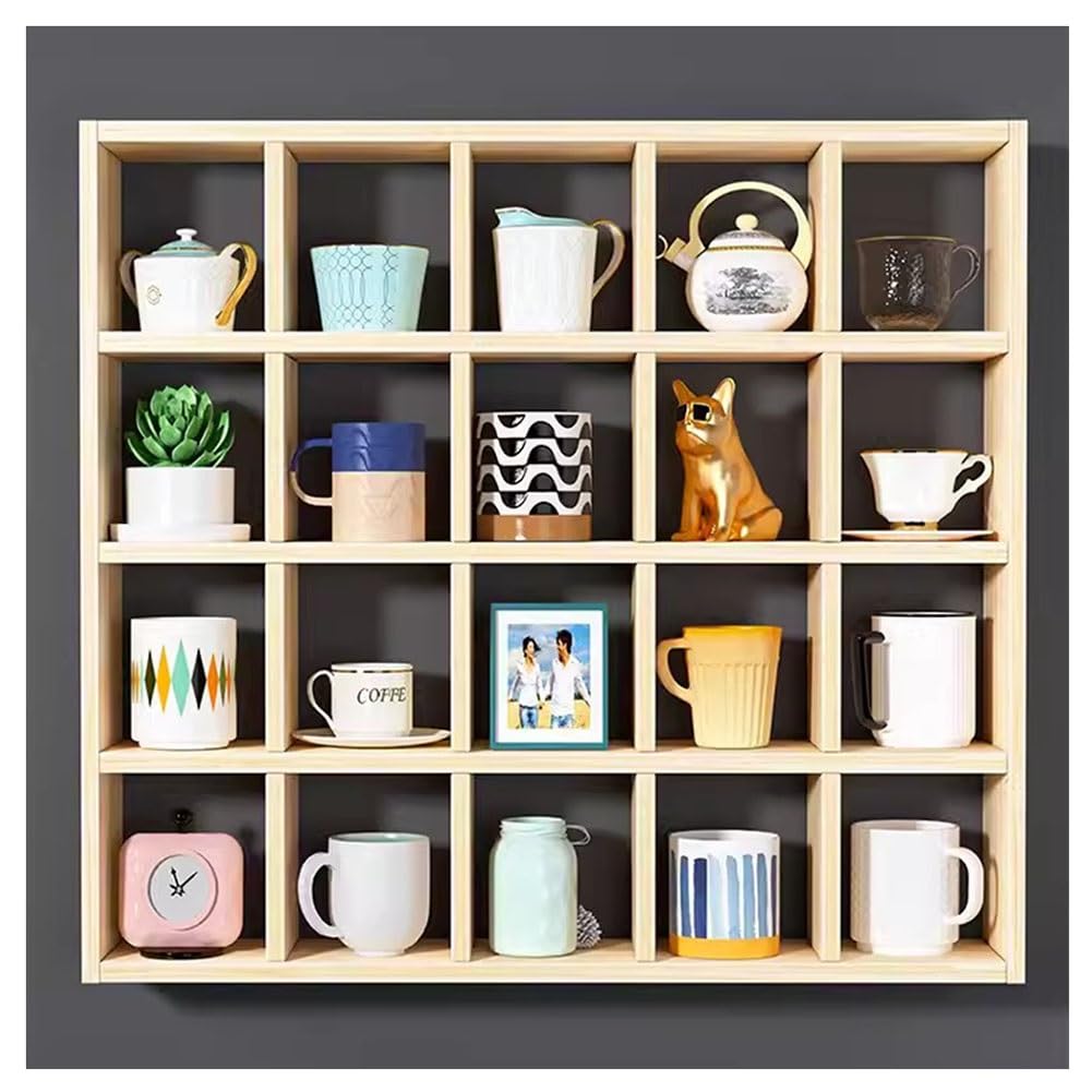 Porte-tasses En Bois 3 étages - Rangement Compact Pour Cuisine (37x20x42cm), Design Trapèze Solide