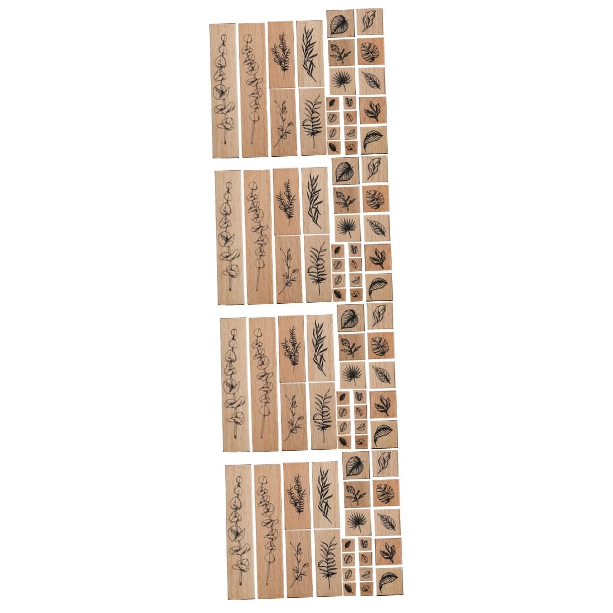 HOMSFOU 4 Sätze Pflanzensiegelsatz Mini Journaling-Zubehör benutzerdefinierte Briefmarken Stempeln für Scrapbooking -Briefmarken kleine Holzstempel Holzstempelset hölzern