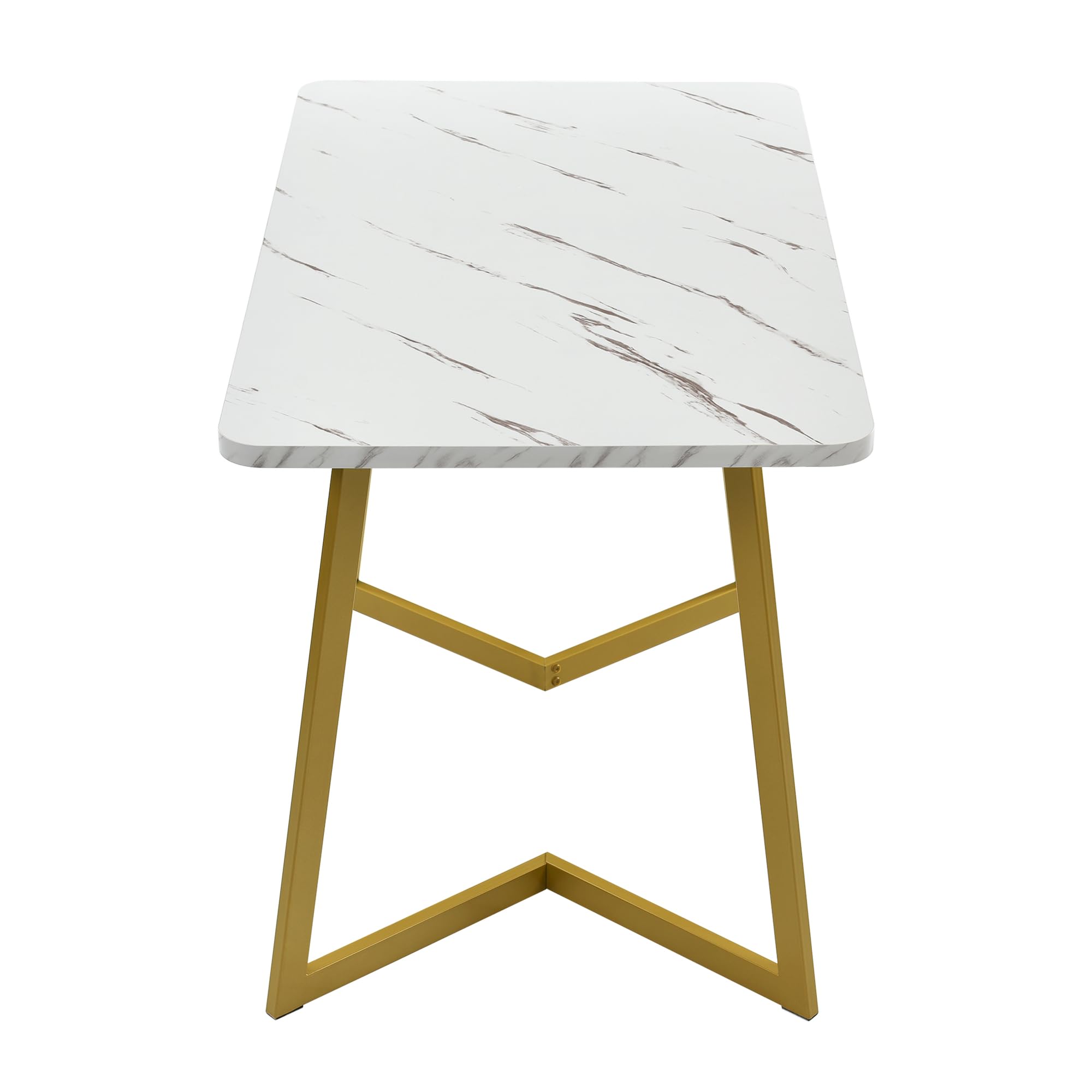 Ensemble de salle à manger, 117 x 68 cm, avec 4 chaises, en velours, vert foncé, table rectangulaire, aspect marbre, pieds en métal doré