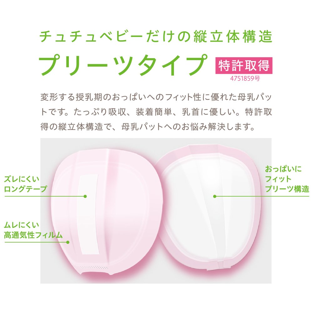 Amazon.co.jp: チュチュベビー ミルクパット プリーツタイプ 130枚入