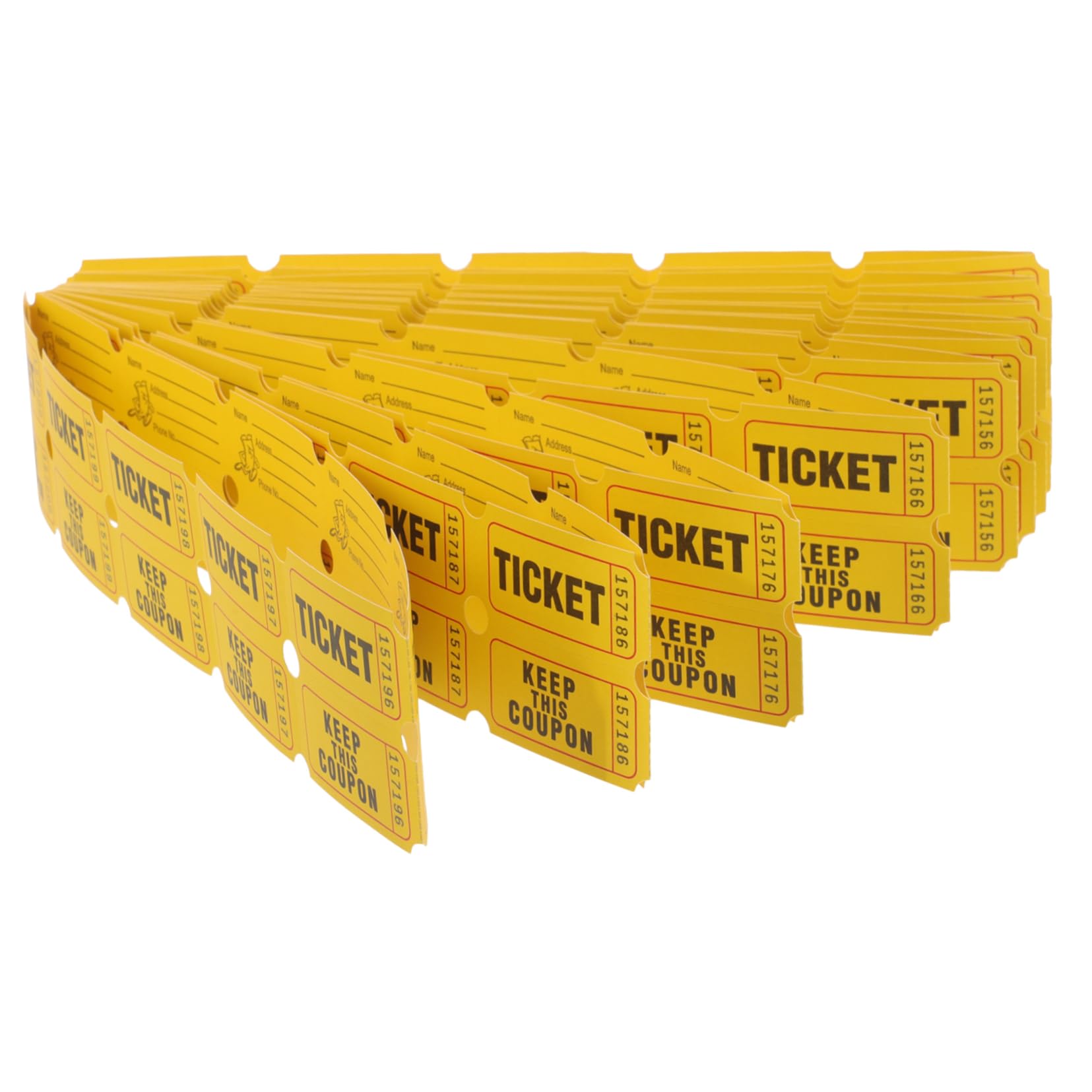 Tofficu 400pièces Billets De Loterie Jaunes pour Événements Tickets Numérotés Pratiques pour Tirages Sort Récompenses Et Activités Caritatives
