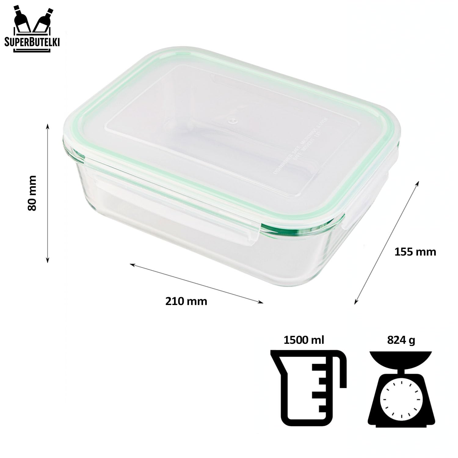 Set 12x Glasbehälter LUNCHBOX – Luftdicht, Auslaufsicher, Vorratsdosen für Lebensmittelaufbewahrung, Mikrowellen- & Spülmaschinengeeignet