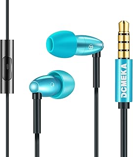 Famedy CK02 Earphones, Wired Earbuds with Microphone, Noise Isolating In-Ear Headphones, High Definition, Deep Bass, Wired Earphones for MP3, Phones, Laptops or Other Devices with 3.5mm Jack (Blue)