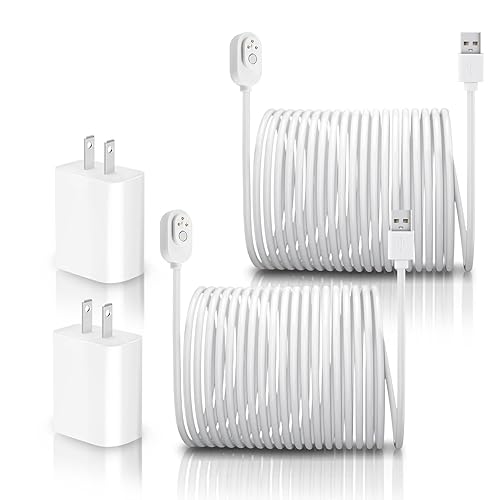 Paquete de 2 cargadores de pared de 16.4 pies para Arlo Pro 5S 2KArlo Ultra 2Arlo Pro3Arlo UltraArlo Pro 4Go 2 Adaptador de corriente para cámara