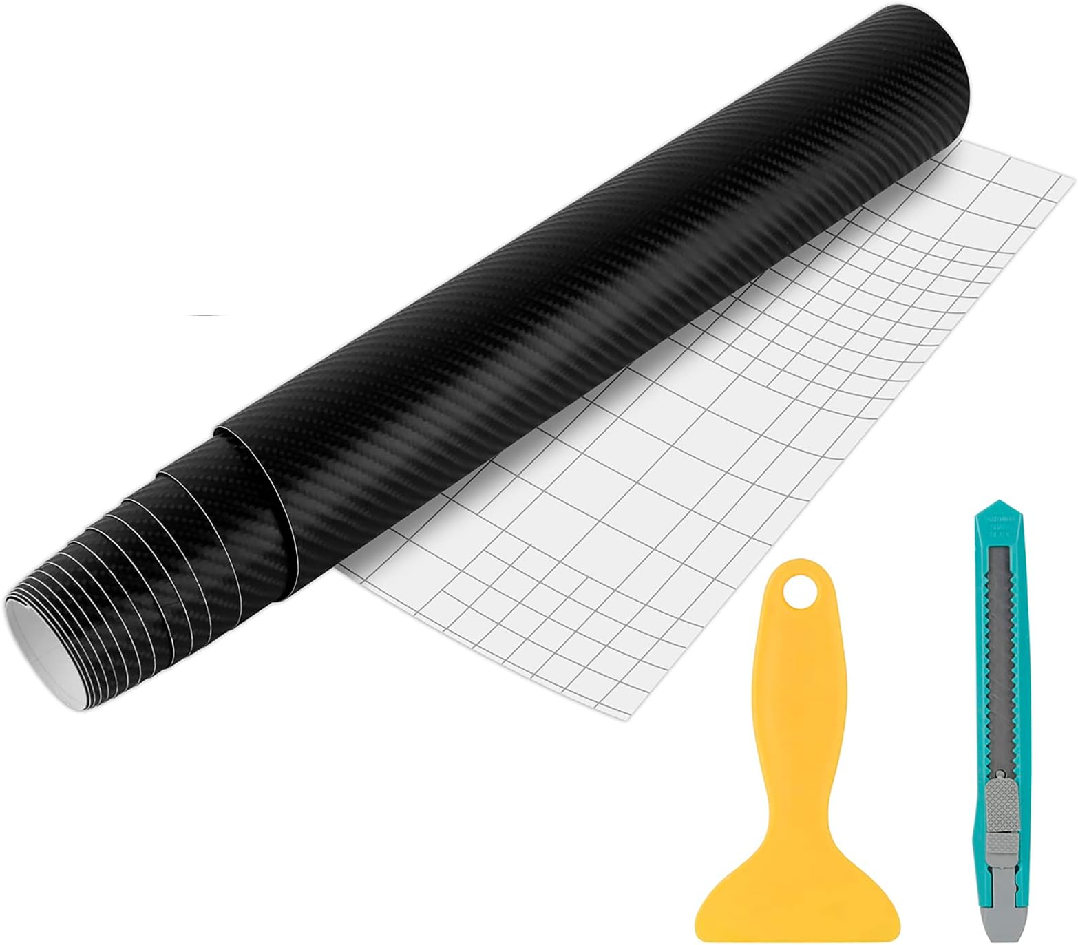 Wilktop 4D Carbon Foil Sticker, 4D Car Foil Carbon High Glossy Vinyl Car Foil Car Wrapping Foil 0.19mm Car Foil (30 x 200cm) Black