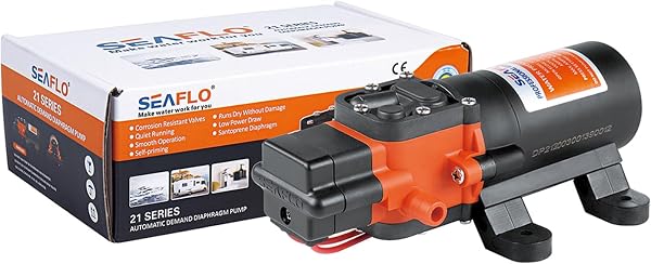 LIGHTEU, Seaflo SFDP2-012-035-21 Pompe à membrane auto-amorçante CC 24 V 4,3 LPM 2,4 bar 21S pour l'eau en cas de besoin pour camping-car, camping-car - 5
