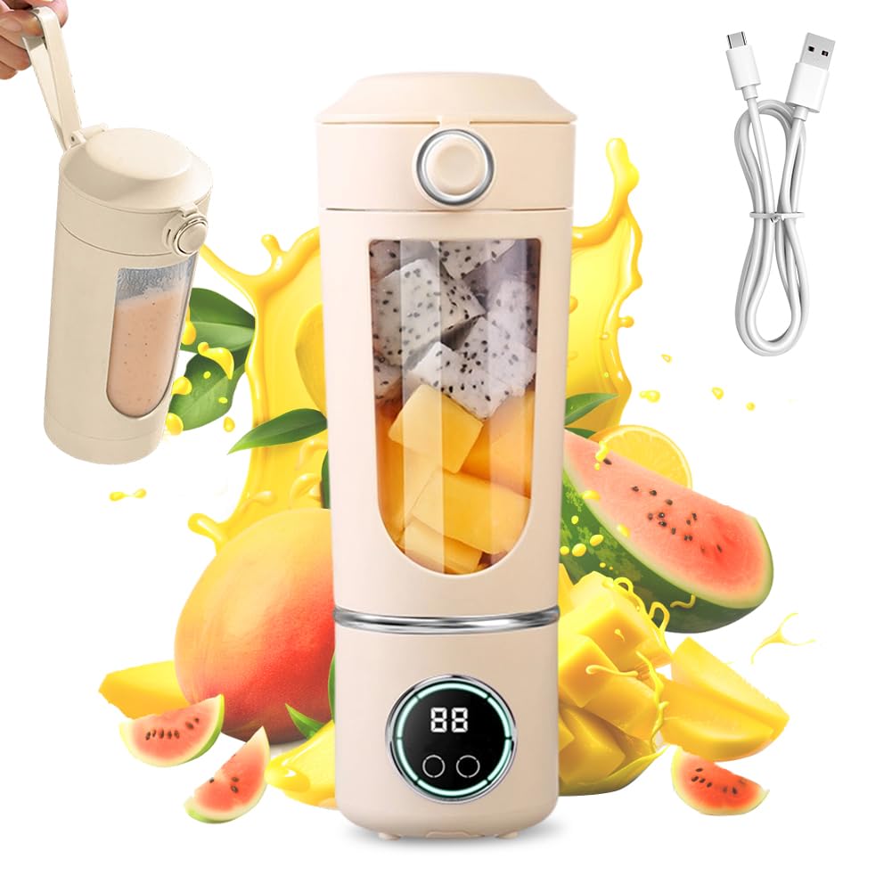 Mixeur smoothie portable 700 ml beige rechargeable par câble USB de type C