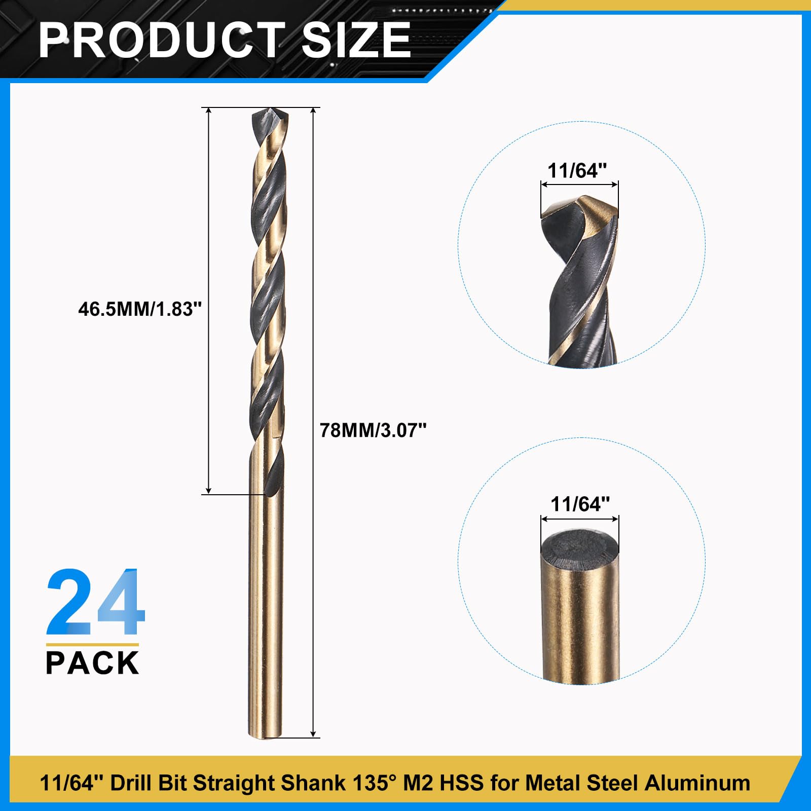 PATIKIL 4.4mm Drill Bit 11/64" - Image 2
