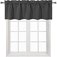 Vista 10 de DWCN Cenefa opaca para cocina, con bolsillo para barra, cortinas para ventana, sala de estar/sótano, 52 x 18 pulgadas de largo, 1 panel, azul oscuro