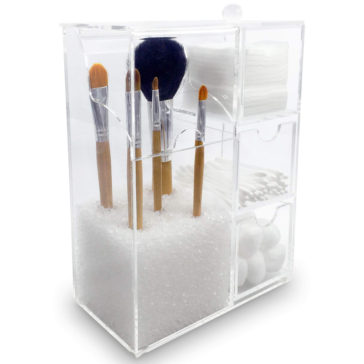 Ikee Design Acrylic Makeup Brush Holder & Cosmetic Organizer - Clear