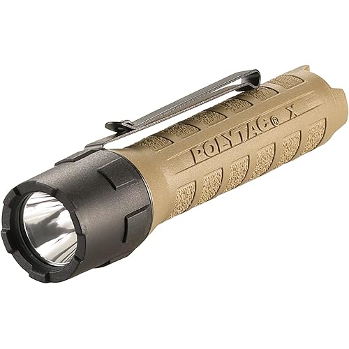 Streamlight 88612 PolyTac X USB 600-Lumen 11485-Candela Professional Tactical LED Flashlight with Rechargeable Battery, Clear Retail Packaging, Coyote
