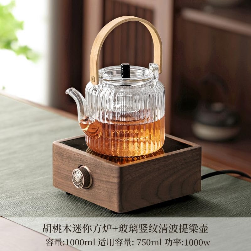Taza tetera de vidrio con infusor para estufa eléctrica de cerámica y té caliente 4